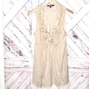 Love Stitch Embroidered Ruffled Sleeveless Top